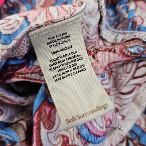 NEW Soft Surroundings Kara Flowy Jersey Midi Dress Framboise Paisley Size S - Picture 8 of 8